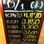 本日から12月！！今日の貴金属相場は！？