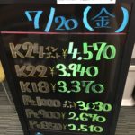 ＼7/20　本日の貴金属相場を確認いたしました！貴金属は大阪屋！／