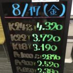 ＼8/17　本日の貴金属相場を更新いたしました！貴金属は大阪屋！／